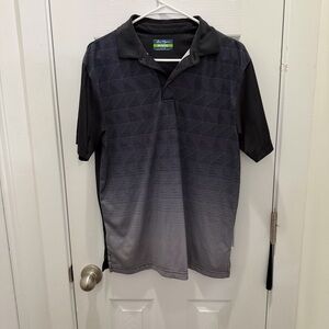Hogan Men’s Black to Gray Gradient Polo